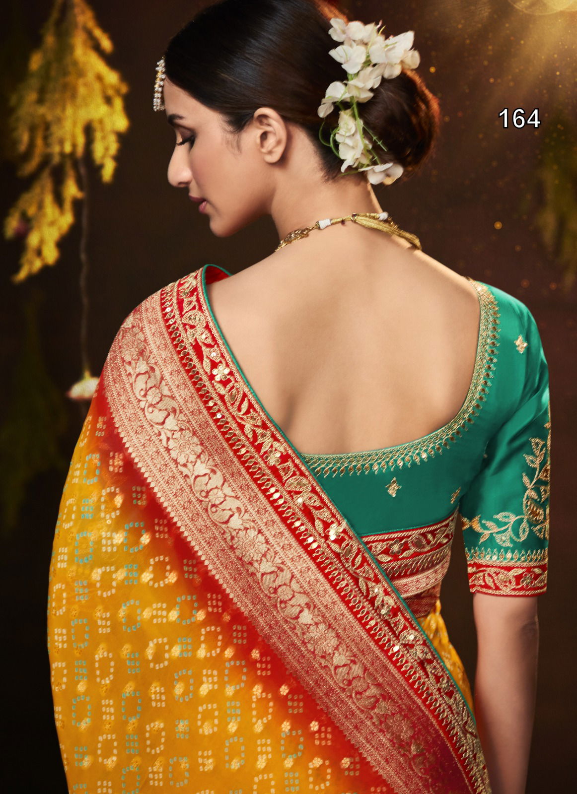 Bandhej Sindhuri By Kimora Heavy Wedding Bridal Saree Catalog